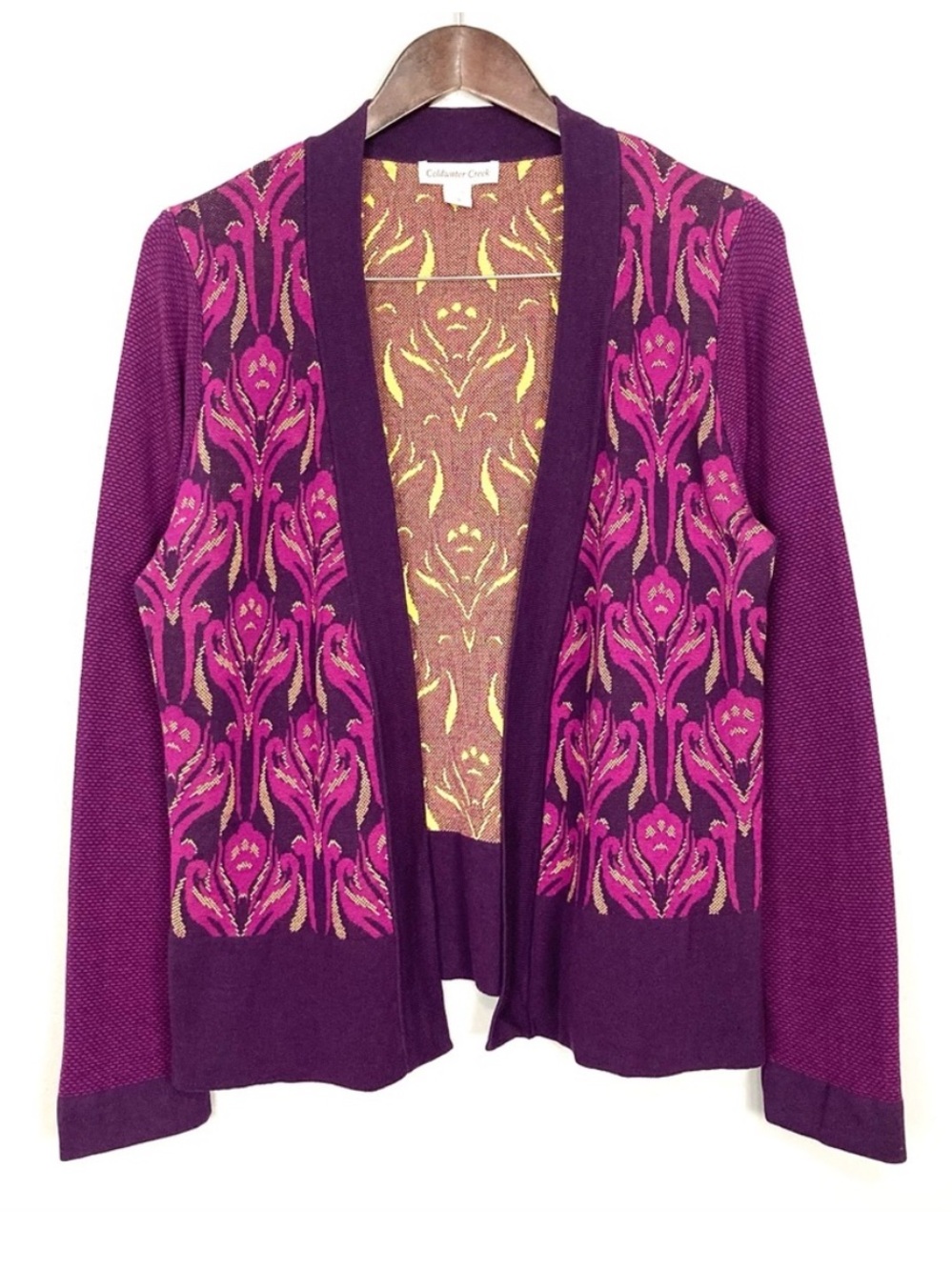 Coldwater Creek Silk Blend Cardigan Sweater Women’s Size L Lightweight Colorful - Picture 1 of 6